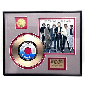 Huey Lewis & The News Hip To Be Square 24kt Gold Record Golden Age Rock N Roll